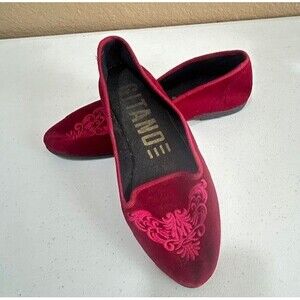 Gitano Women's Size 7M Shoes Burgandy Velvety Comfort Fashion Flats Loafers